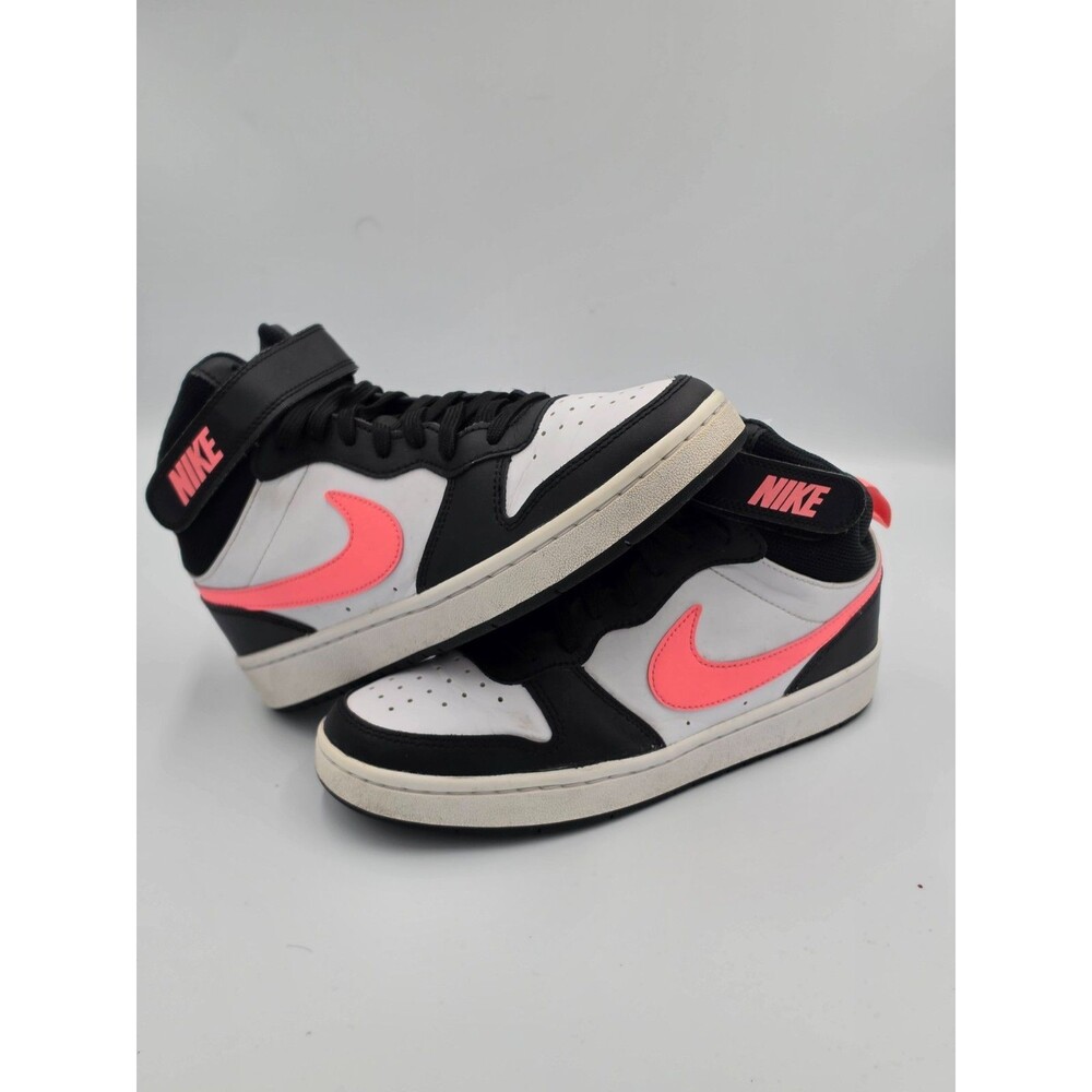 Nike Court Borough Mid 2 GS 6Y Black White Sunset Pulse Pink CD7782 005 Clean